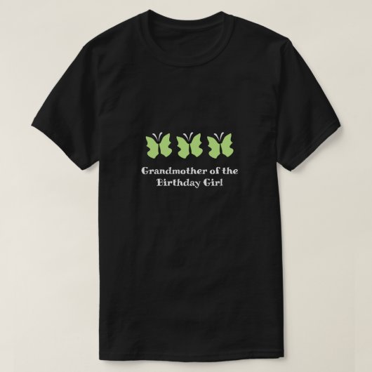 Grootmoeder van de Vlinder Verjaardag Meisje T-shirt (Design voorkant)