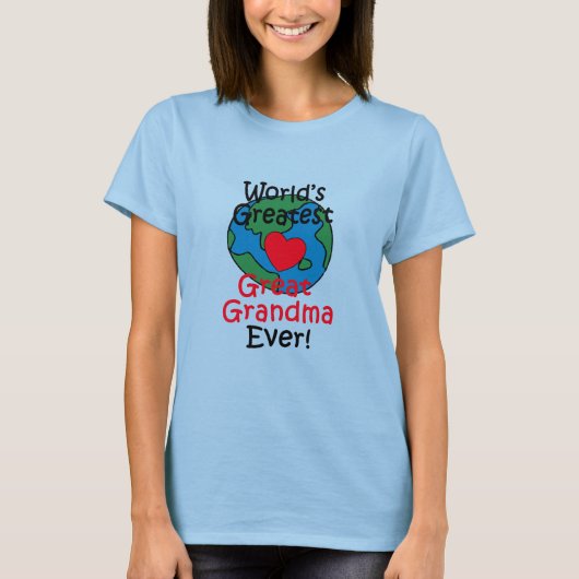 Grootmoeder van de Wereld met Hart T-shirt (Voorkant)