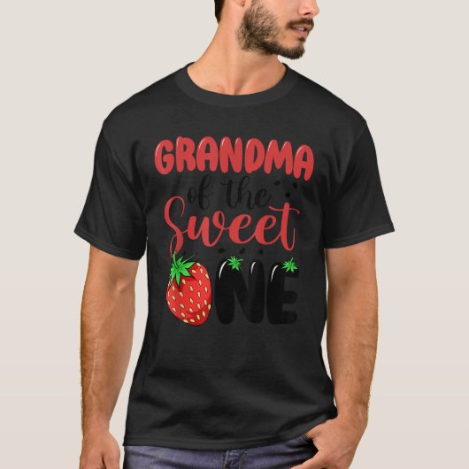 Grootmoeder van de zoete aardbei eerste verjaardag t-shirt (Voorkant)