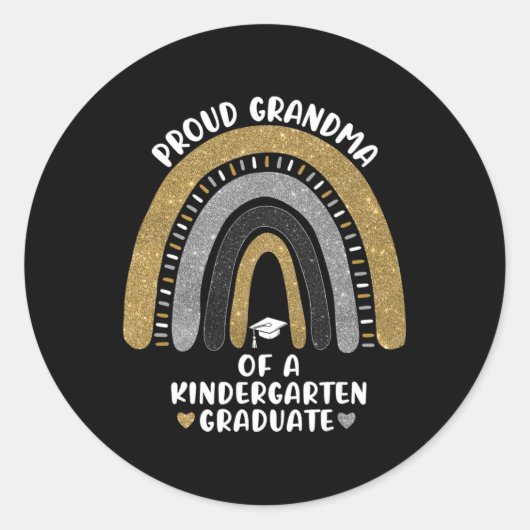 Grootmoeder van een Afstuderen kinderschool Ronde Sticker (Voorkant)