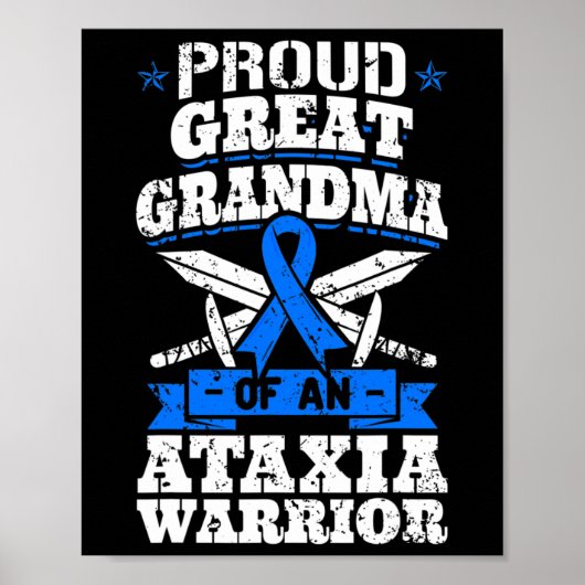 Grootmoeder van een ataxia krijger bewustzijn lint poster (Voorkant)