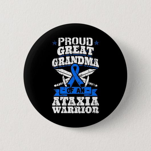 Grootmoeder van een ataxia krijger bewustzijn lint ronde button 5,7 cm (Voorkant)