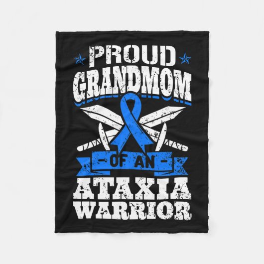 Grootmoeder van een Ataxia Warrior Blue Awareness Fleece Deken (Voorkant)
