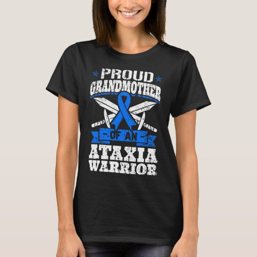 Grootmoeder van een Ataxia Warrior Blue Awareness T-shirt (Voorkant)