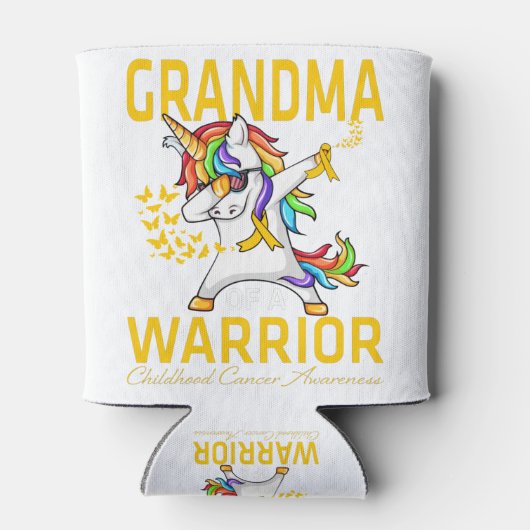 Grootmoeder van een kind met kinderkanker blikjeskoeler (Achterkant)