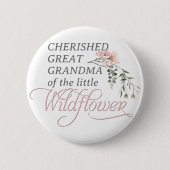 Grootmoeder van een Kleine Wildflower Baby shower Ronde Button 5,7 Cm (Voorkant)