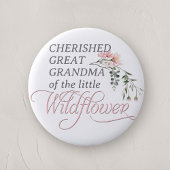 Grootmoeder van een Kleine Wildflower Baby shower Ronde Button 5,7 Cm