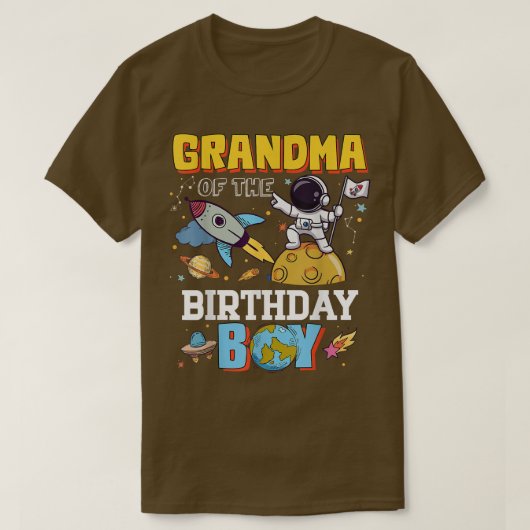 Grootmoeder van het 'Birthday Astronaut Boy Space' T-shirt (Design voorkant)