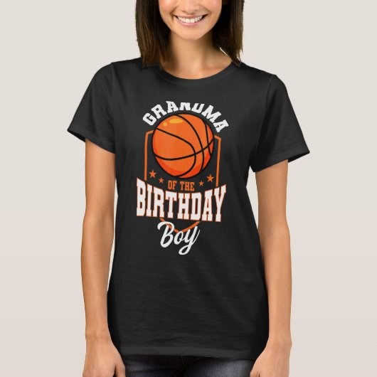 Grootmoeder van het Birthday Boy Basketball Theme T-shirt (Voorkant)