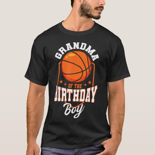 Grootmoeder van het Birthday Boy Basketball Theme  T-shirt (Voorkant)