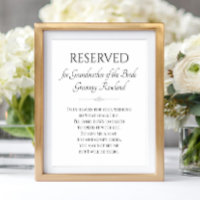 Grootmoeder van het Bride Memorial Poem Wedding