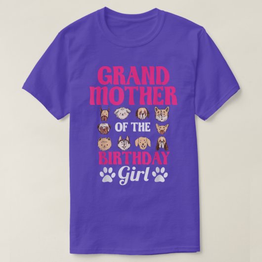 Grootmoeder van het meisje van de geboorte, de hon t-shirt (Design voorkant)