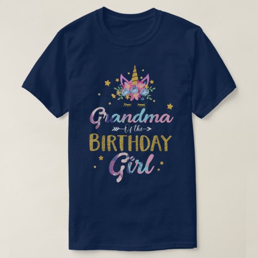 Grootmoeder van het meisje van de geboorte geeft u t-shirt (Design voorkant)