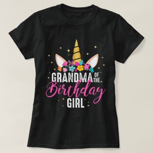 Grootmoeder van het meisje van de geboorte Grandma T-shirt (Design voorkant)