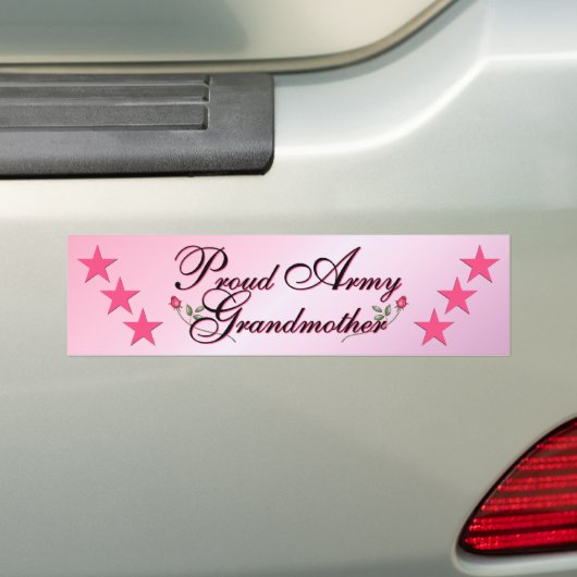 Grootmoeder van het roze en rode leger bumpersticker (Op auto)