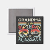 Grootmoeder van het verjaardagscruiser vakantieple magneet (Voorkant / Achterkant)