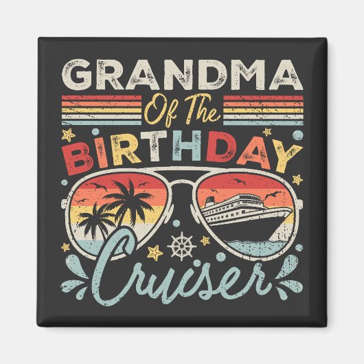 Grootmoeder van het verjaardagscruiser vakantieple magneet (Voorkant)