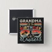Grootmoeder van het verjaardagscruiser vakantieple vierkante button 5,1 cm (Voorkant /achterkant)