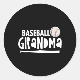Grootmoeder van honkbal die van honkbal houdt ronde sticker