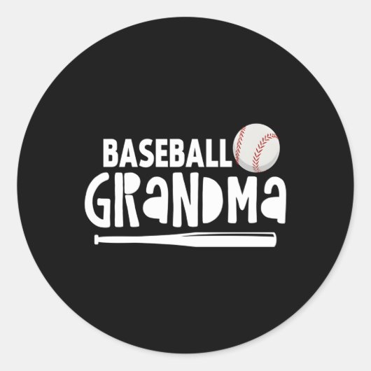 Grootmoeder van honkbal die van honkbal houdt ronde sticker (Voorkant)
