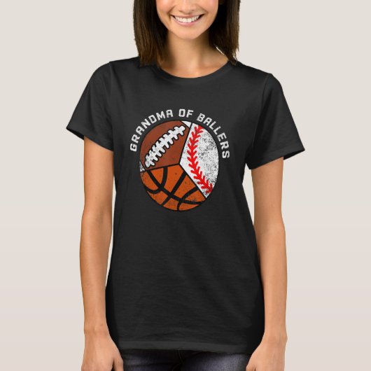 Grootmoeder van honkbalBasketball-Football T-shirt (Voorkant)