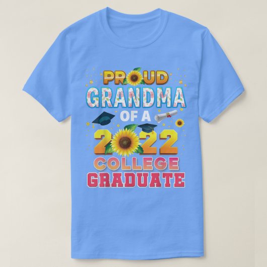 Grootmoeder van klasse 2022 Afstuderen zon T-shirt (Design voorkant)