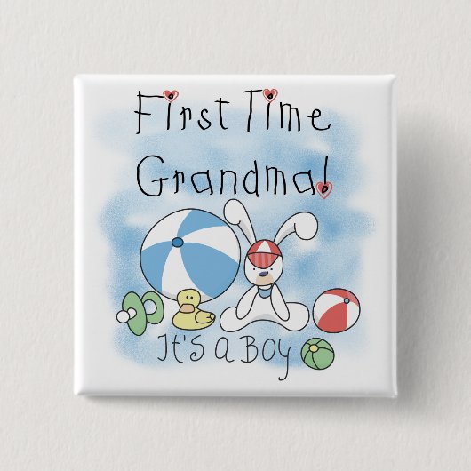 Grootmoeder van paddenstoelen en cadeautjes vierkante button 5,1 cm (Voorkant)