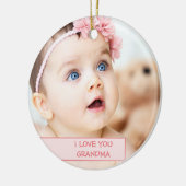 Grootmoeder van persoonlijke foto's van kinderen keramisch ornament (Links)