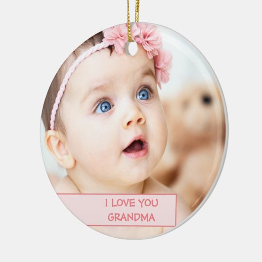 Grootmoeder van persoonlijke foto's van kinderen keramisch ornament (Links)