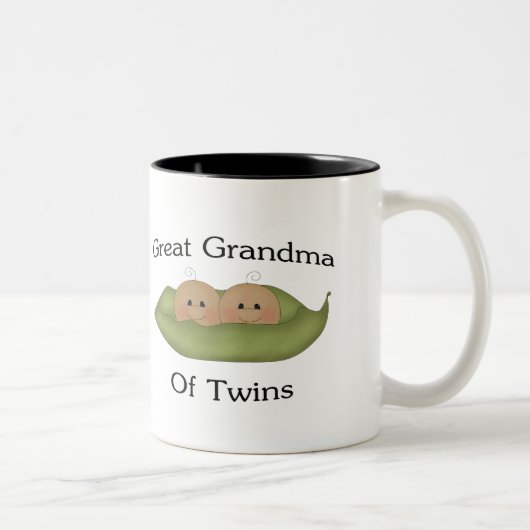 Grootmoeder van tweeling tweekleurige koffiemok (Rechts)
