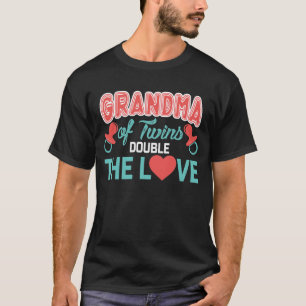 Grootmoeder van tweelingen, dubbel de liefde, groo t-shirt