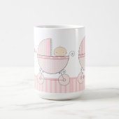 Grootmoeder van tweelingmeisjes Baby Roze vervoer Koffiemok (Center)