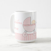 Grootmoeder van tweelingmeisjes Baby Roze vervoer Koffiemok (Voorkant links)