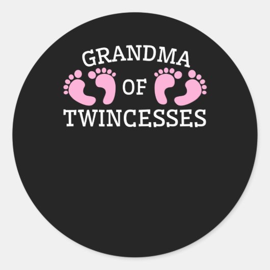 Grootmoeder van tweetjes oma Twin Girls Ronde Sticker (Voorkant)