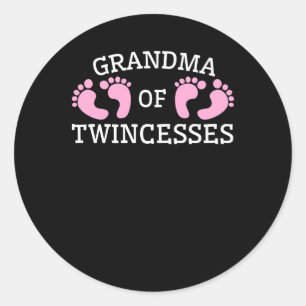 Grootmoeder van tweetjes oma Twin Girls Ronde Sticker