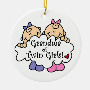 Grootmoeder van Twin Girls Gifts Keramisch Ornament