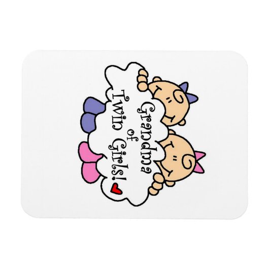 Grootmoeder van Twin Girls Gifts Magneet (Horizontaal)