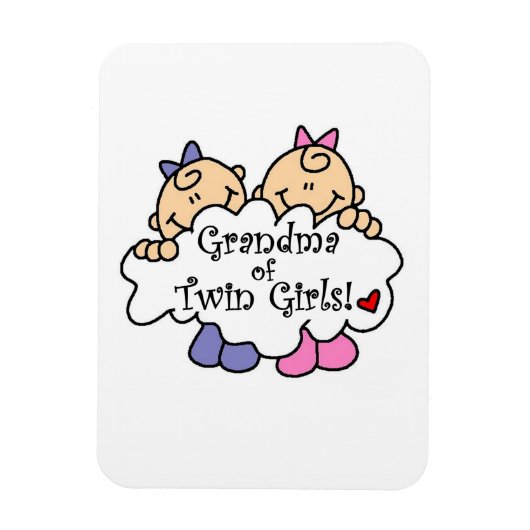 Grootmoeder van Twin Girls Gifts Magneet (Verticaal)