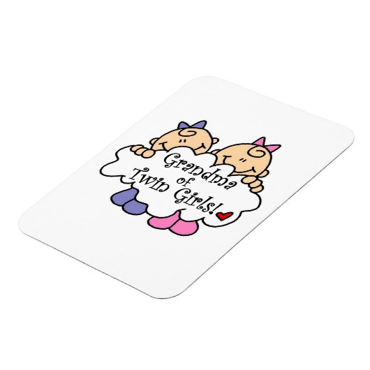 Grootmoeder van Twin Girls Gifts Magneet (Linkerzijde)