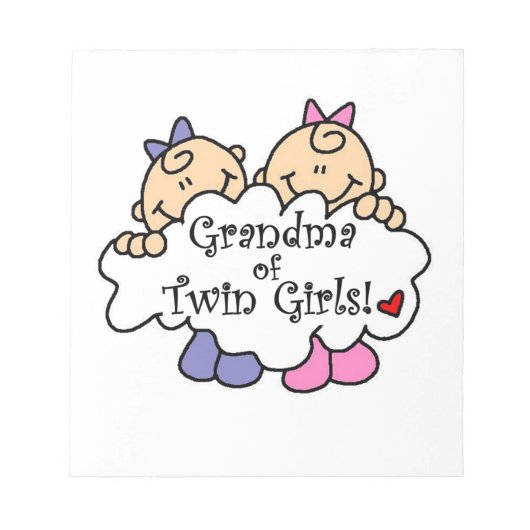 Grootmoeder van Twin Girls Gifts Notitieblok (Voorkant)