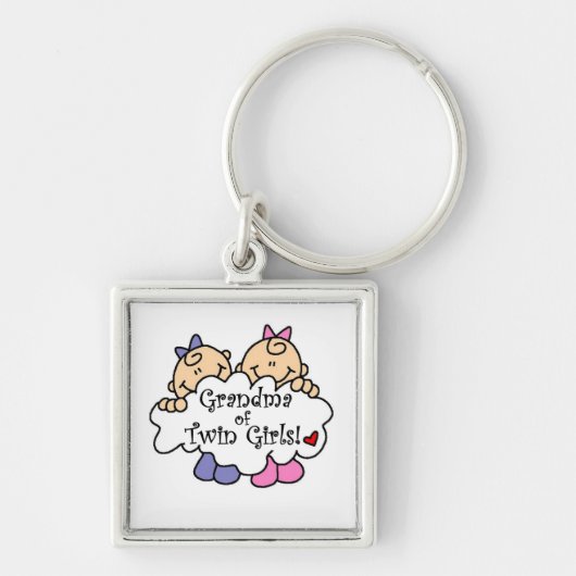 Grootmoeder van Twin Girls Gifts Sleutelhanger (Voorkant)