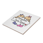 Grootmoeder van Twin Girls Gifts Tegeltje (Zijkant)