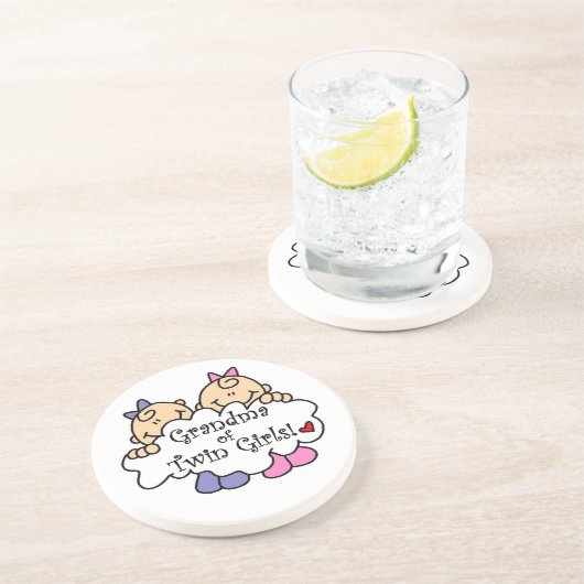 Grootmoeder van Twin Girls Gifts Zandsteen Onderzetter (Zijkant)