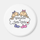 Grootmoeder van Twin Girls Magneet (Voorkant)