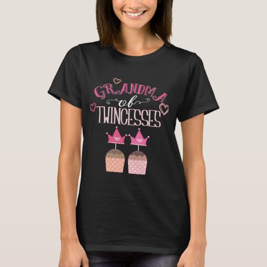 Grootmoeder van Twin Girls T-Shirt Twincesses Gift (Voorkant)