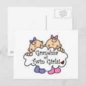 Grootmoeder van Twin Girls Tshirts en Gifts Briefkaart (Voorkant / Achterkant)