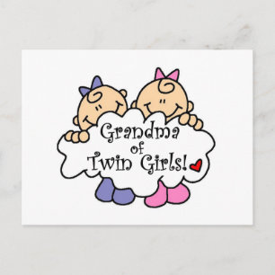 Grootmoeder van Twin Girls Tshirts en Gifts Briefkaart