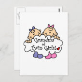Grootmoeder van Twin Girls Tshirts en Gifts Briefkaart (Voorkant / Achterkant)