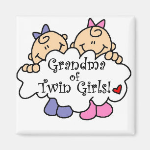Grootmoeder van Twin Girls Tshirts en Gifts Magneet