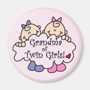 Grootmoeder van Twin Girls Tshirts en Gifts Magneet